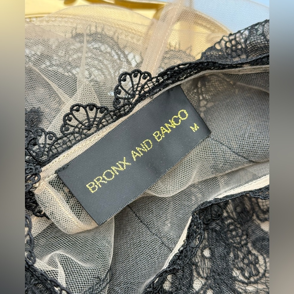 🆕 BRONX & BANCO 🧿 NWOT Daphne Illusion Lace Long Sleeve Mini Dress, Sz M US 6 - Picture 13 of 14